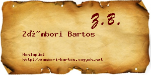 Zámbori Bartos névjegykártya